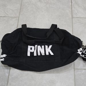 PINK Victoria's Secret Black Travel Duffle Bag